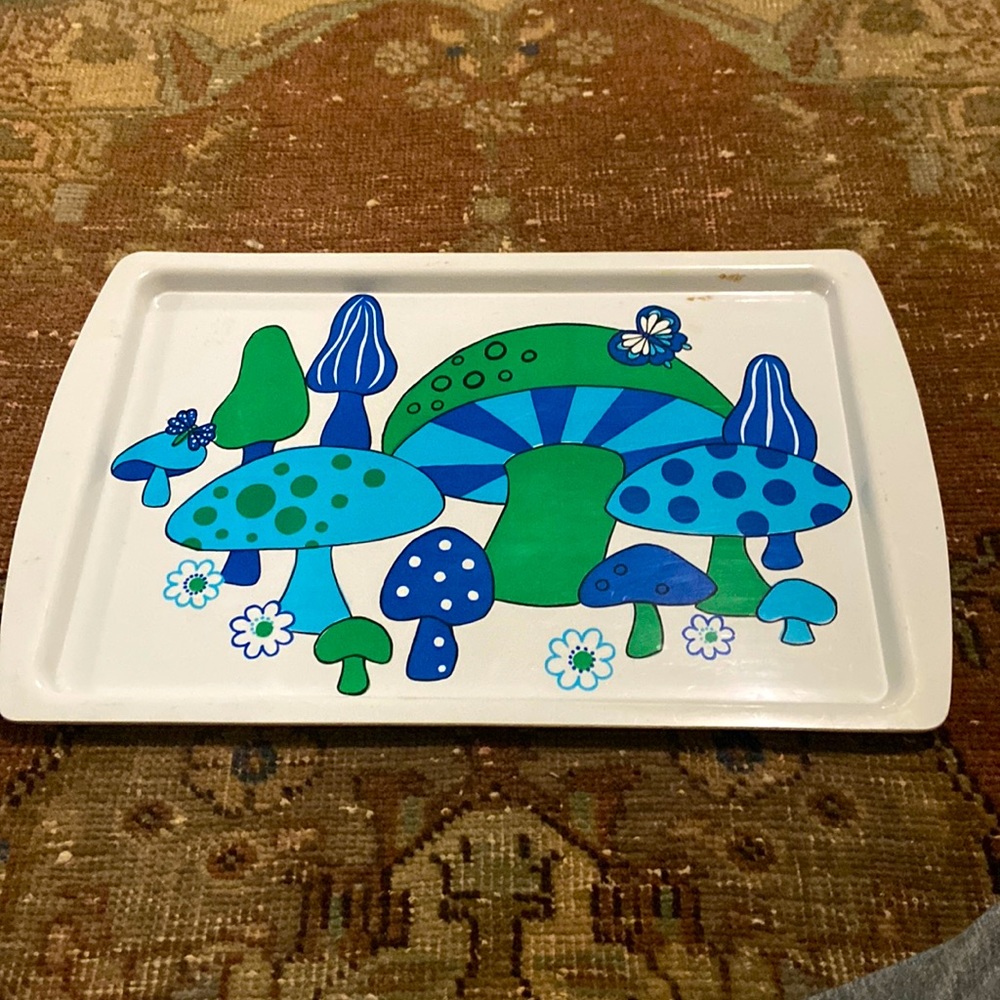 Vintage plastic mushroom tray